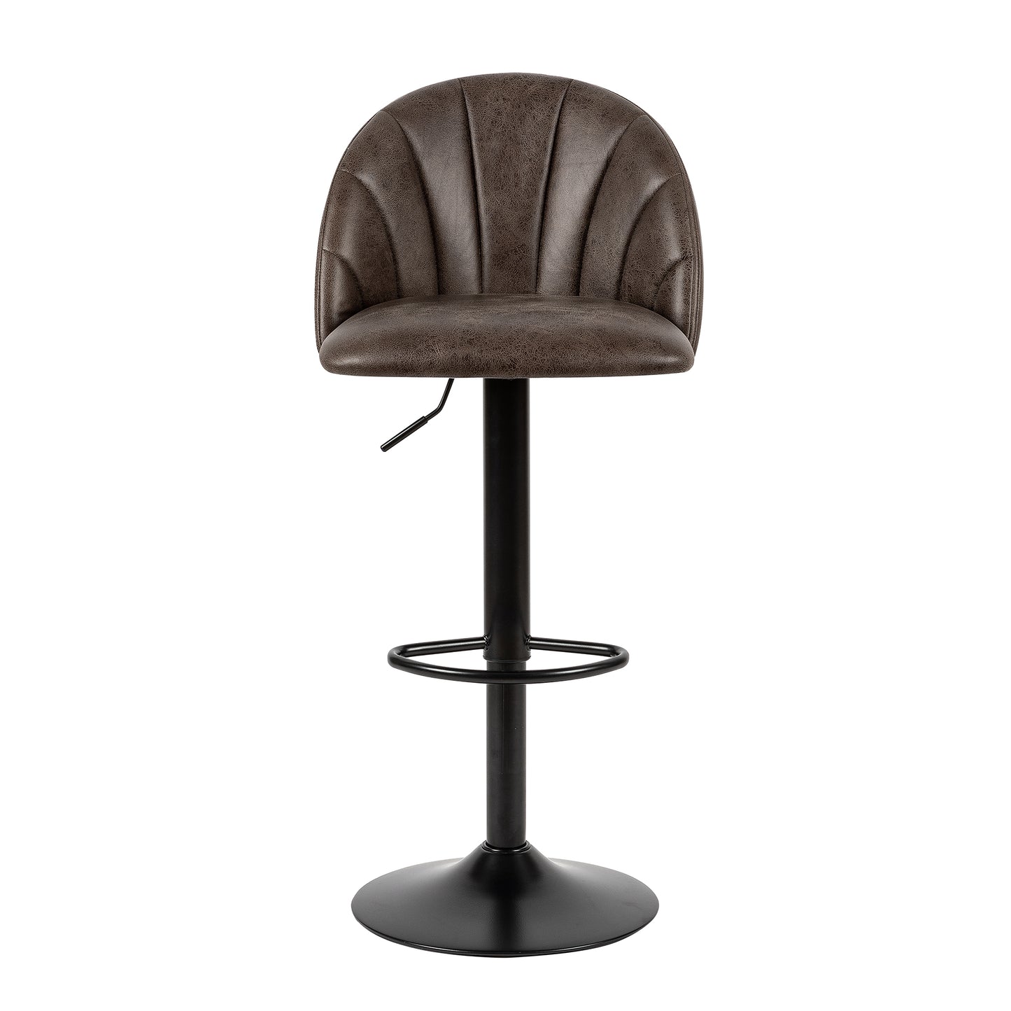 GIA Air Leather Swivel Bar Stools, Brown,2 pack