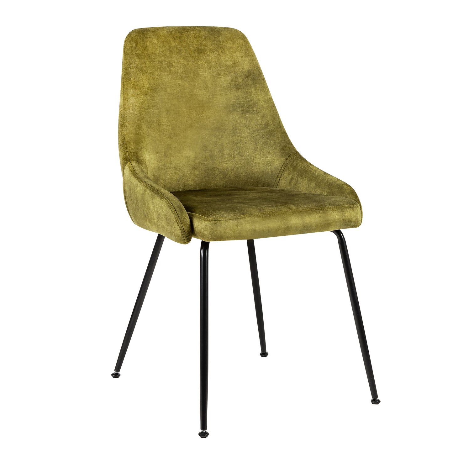 GIA Armless Retro Velvet Fabric Dining Chairs, Green Velvet
