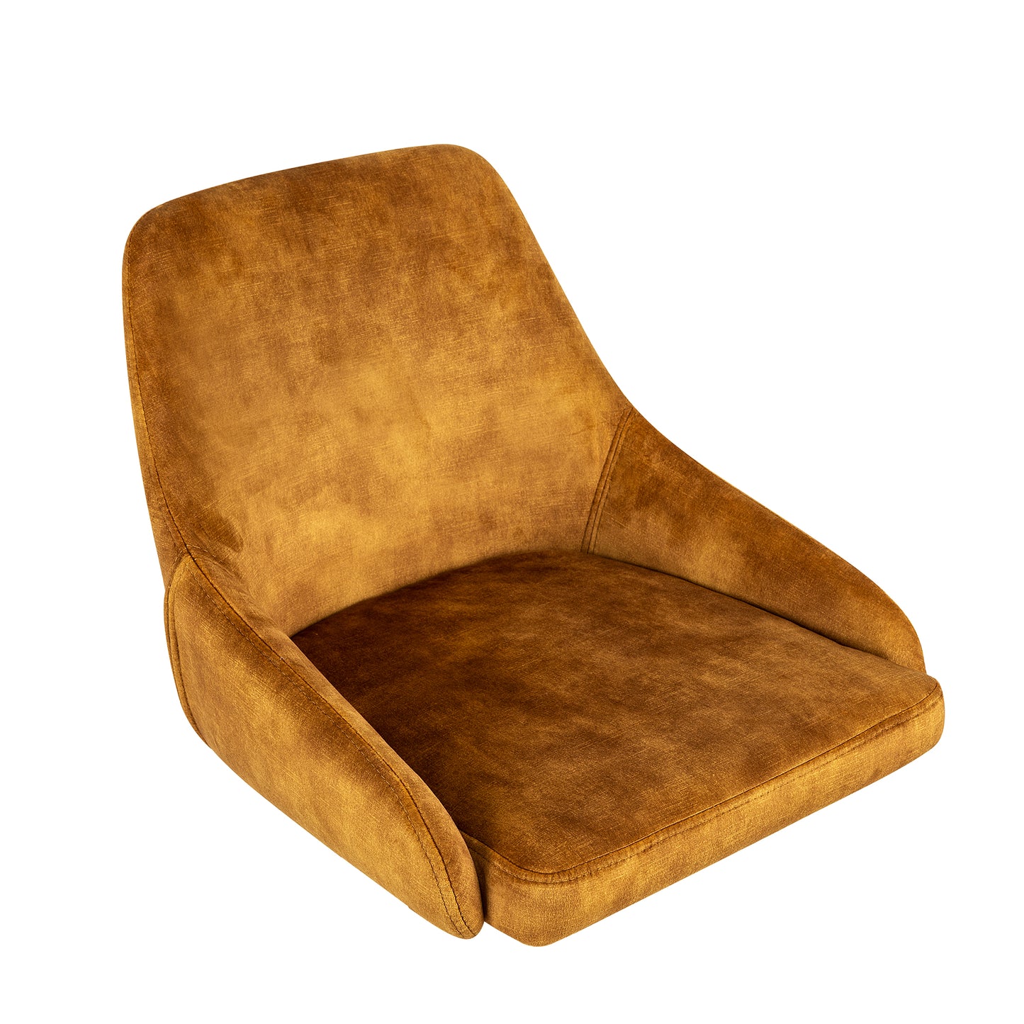 GIA Armless Retro Velvet Fabric Dining Chairs, Yellow Velvet