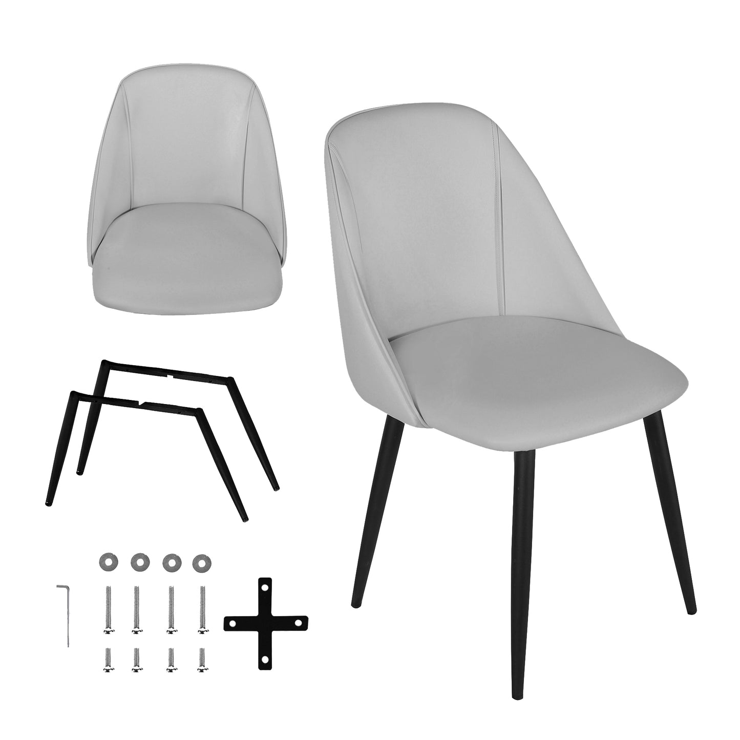 GIA Groovy Armless Hoary Side Dining Chair 2 Pack