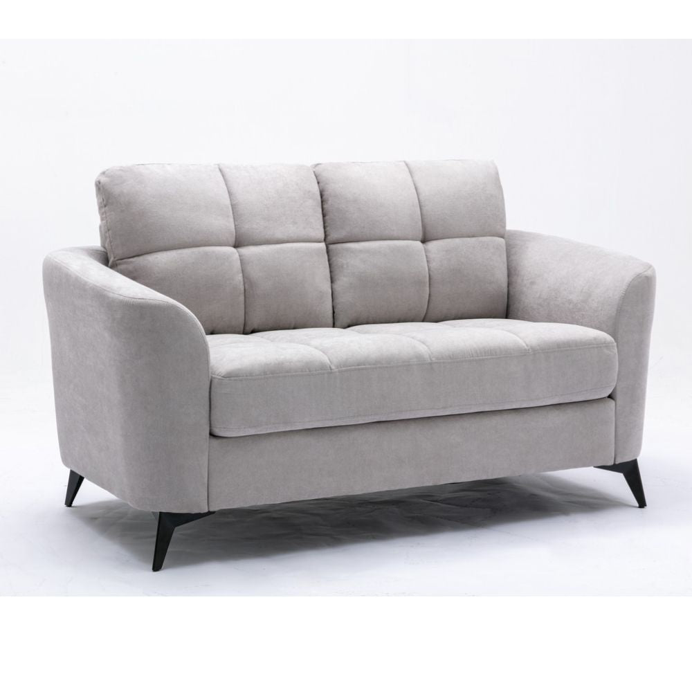 Callie 60inch Light Gray Woven Fabric Loveseat