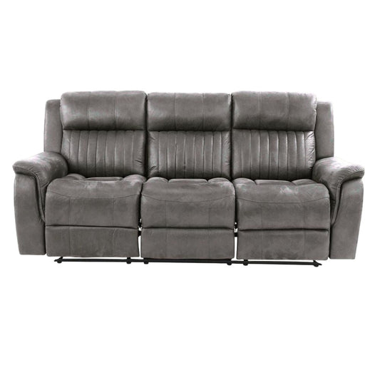 Contemporary Manual Motion Sofa 1pc Couch Living Room Furniture Slate Blue Breathable Leatherette