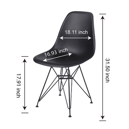 GIA Plastic  Armless Chair with Metal Legs-Black