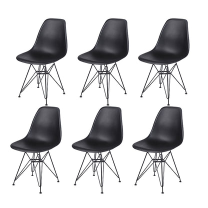 GIA Plastic  Armless Chair with Metal Legs-Black