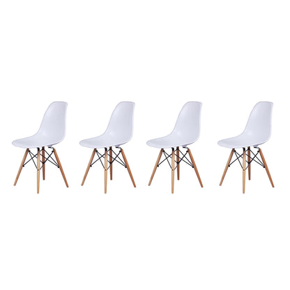 GIA Plastic Armless Chair Wood Legs-White