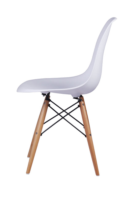 GIA Plastic Armless Chair Wood Legs-White