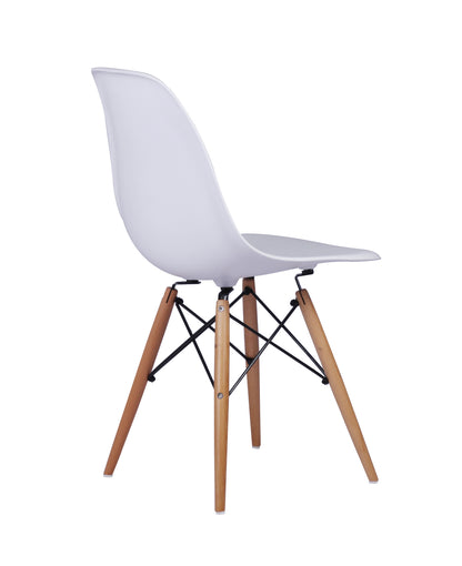 GIA Plastic Armless Chair Wood Legs-White