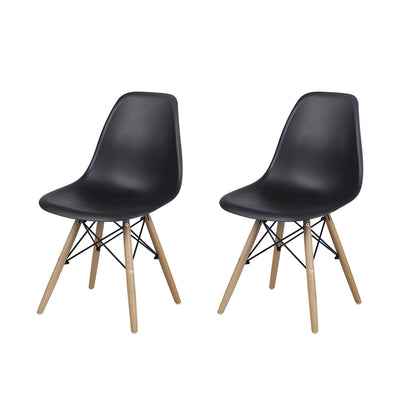 GIA Plastic Armless Chair Wood Legs-Black