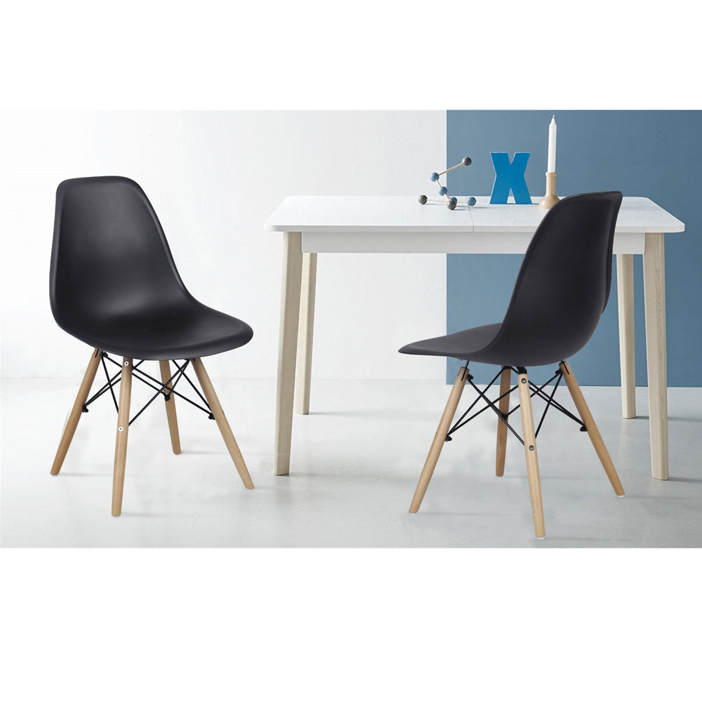 GIA Plastic Armless Chair Wood Legs-Black