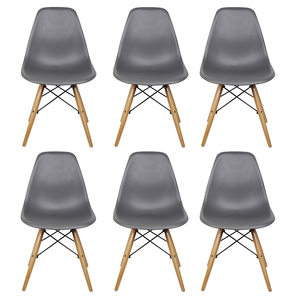 GIA Plastic Armless Chair Wood Legs-Dark Gray