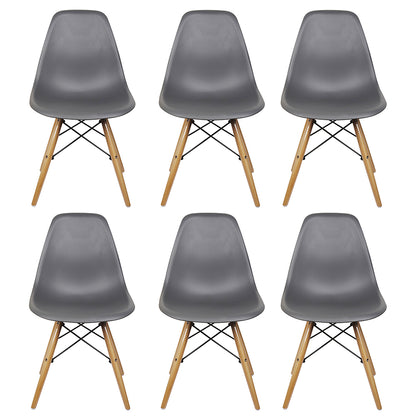 GIA Plastic Armless Chair Wood Legs-Dark Gray