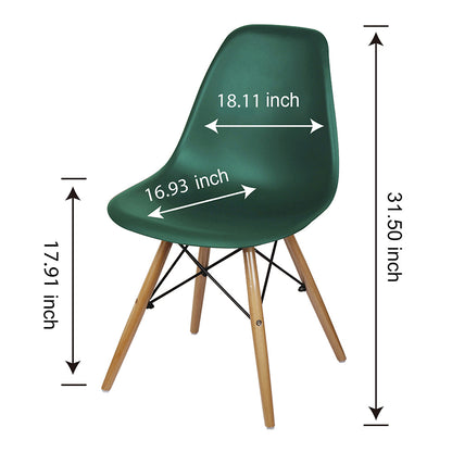 GIA Plastic Armless Chair Wood Legs-Dark Green