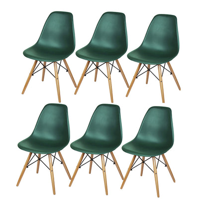 GIA Plastic Armless Chair Wood Legs-Dark Green