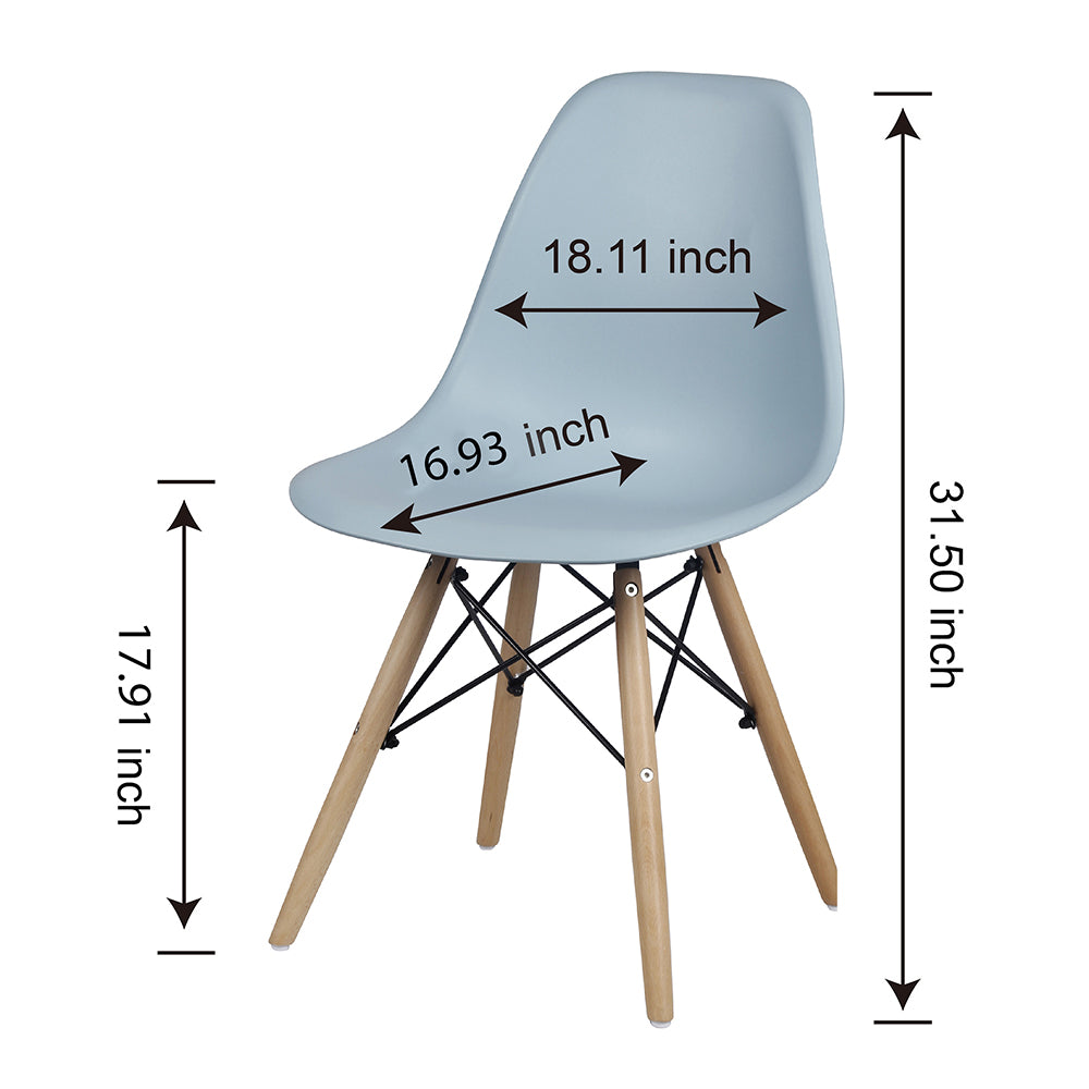 GIA Plastic Armless Chair Wood Legs-Fog