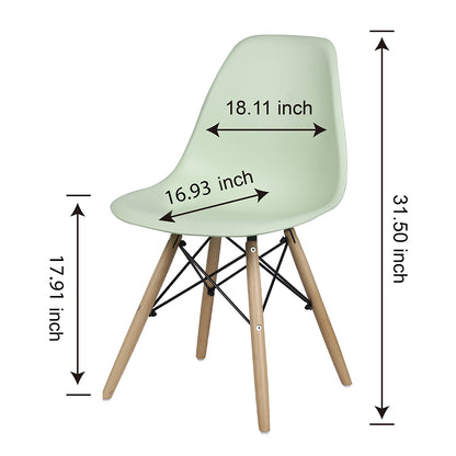 GIA Plastic Armless Chair Wood Legs-Green