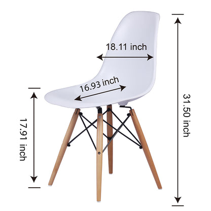 GIA Plastic Armless Chair Wood Legs-White