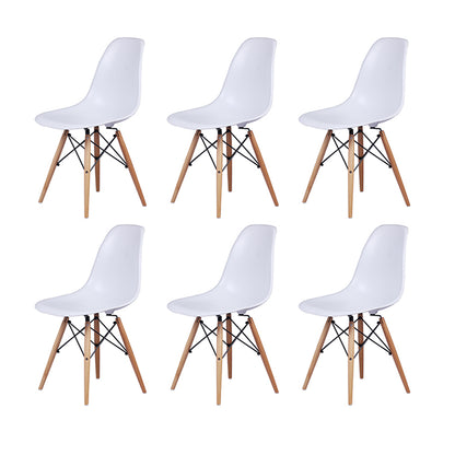 GIA Plastic Armless Chair Wood Legs-White