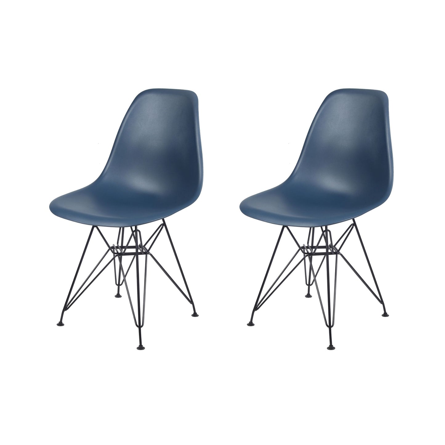 GIA Plastic  Armless Chair with Metal Legs-Teal