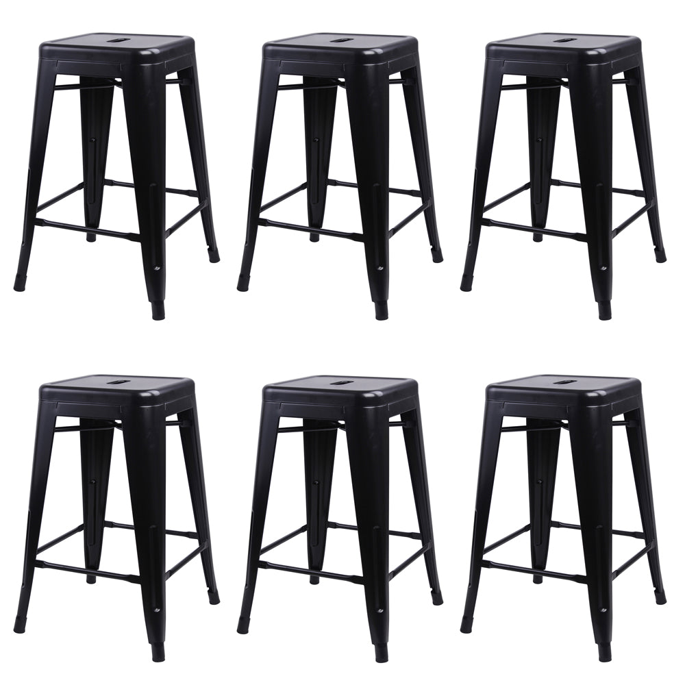 GIA Black 24 Inch Backless Metal Stool