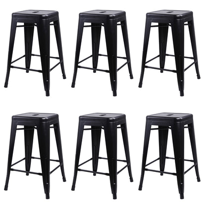 GIA Black 24 Inch Backless Metal Stool