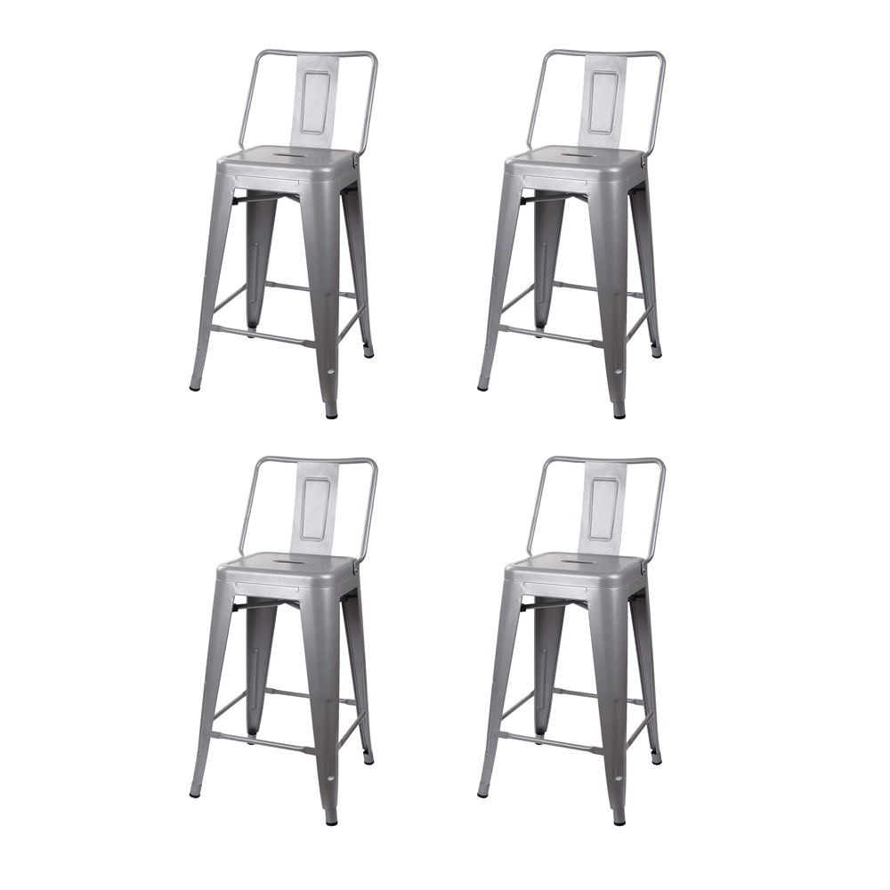 GIA 24 Inches High Back Gray Metal Stool