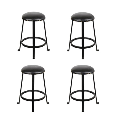 GIA 24 Inch Black Round Bar Stool