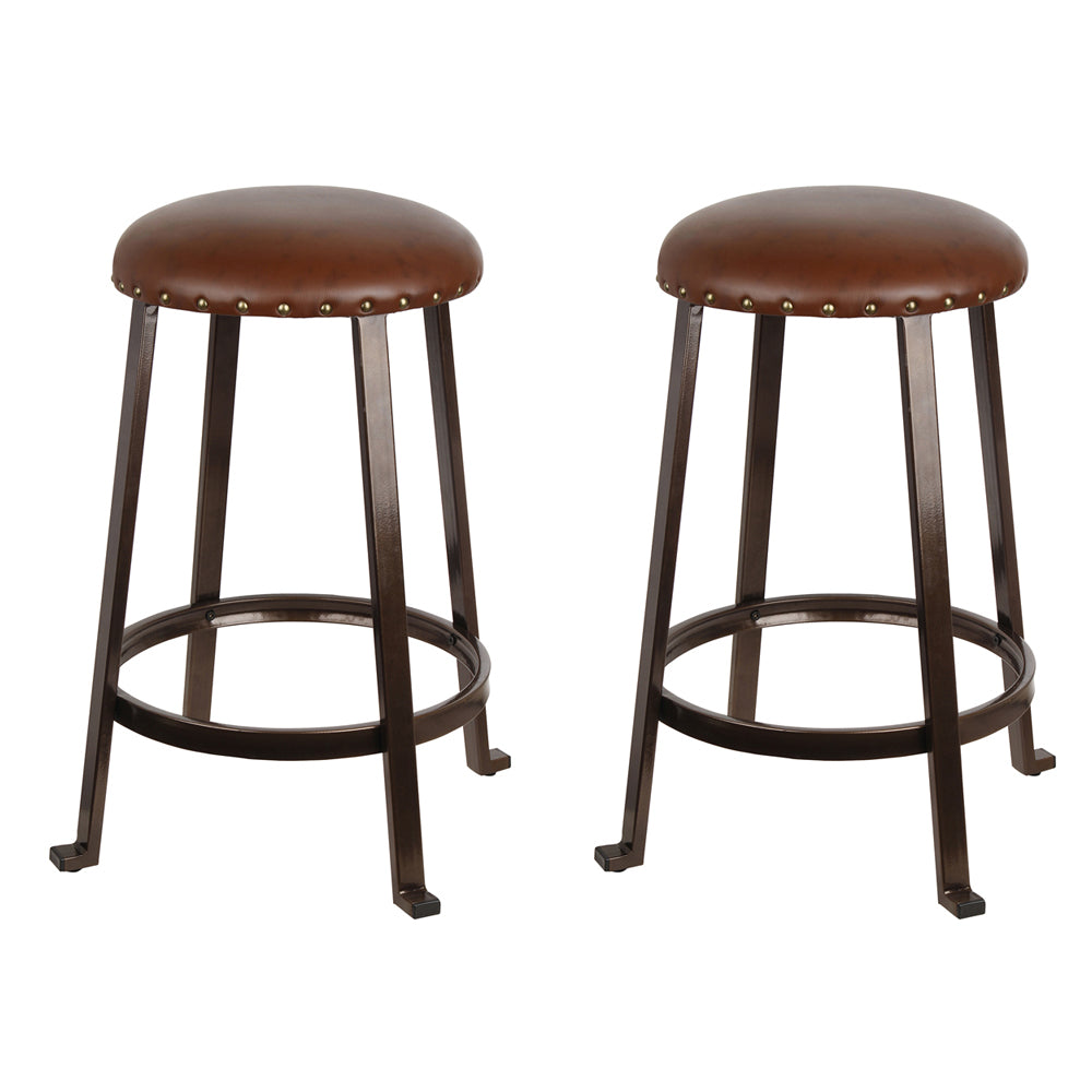 GIA 24 Inch Brown Round Bar Stool