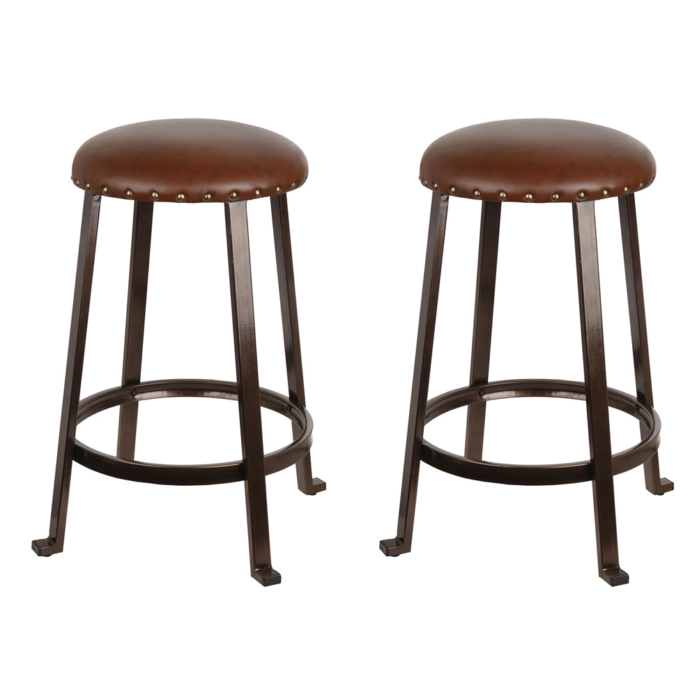 GIA 24 Inch Brown Round Bar Stool