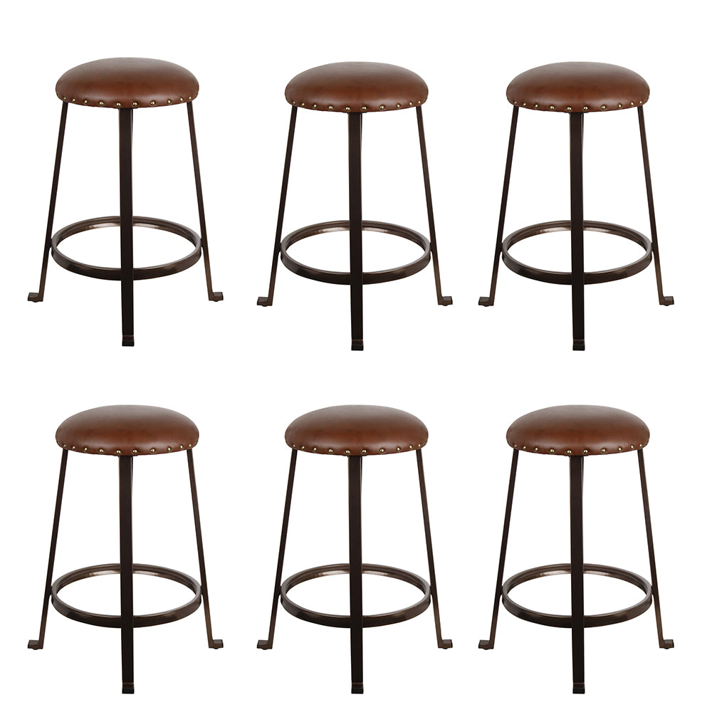 GIA 24 Inch Brown Round Bar Stool