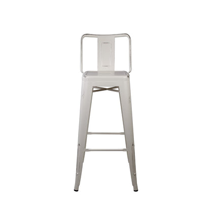 GIA 30 Inches High Back White Metal Stool