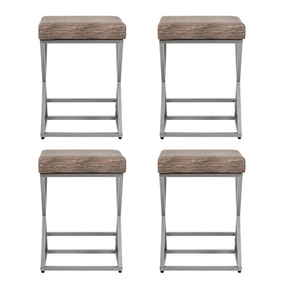 Metal Bar Stool with Footrest(set of 4)