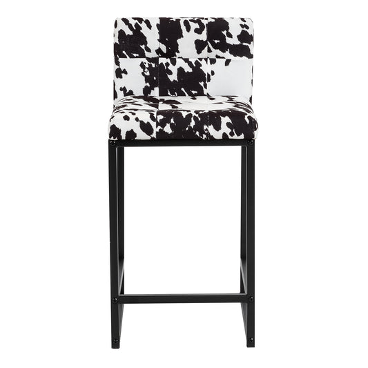 Stainless Steel Upholstered Fabric Counter Stool,Blackcow