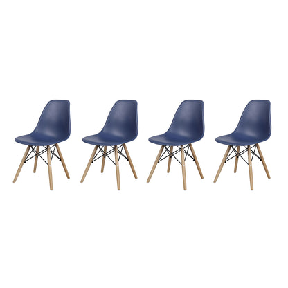 GIA Plastic Armless Chair Wood Legs-Blue