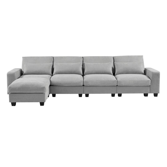 Modern Large L-Shape Feather Filled Sectional Sofa