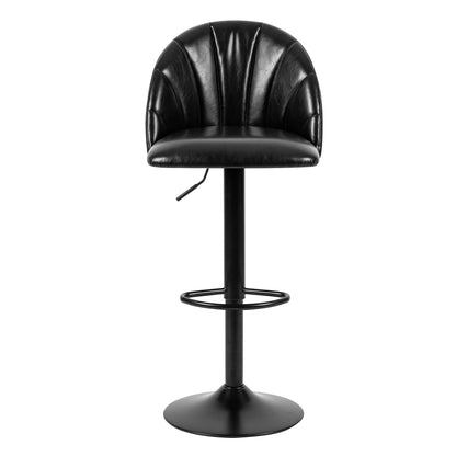 GIA Air Leather Swivel Bar Stools, Black,2 pack