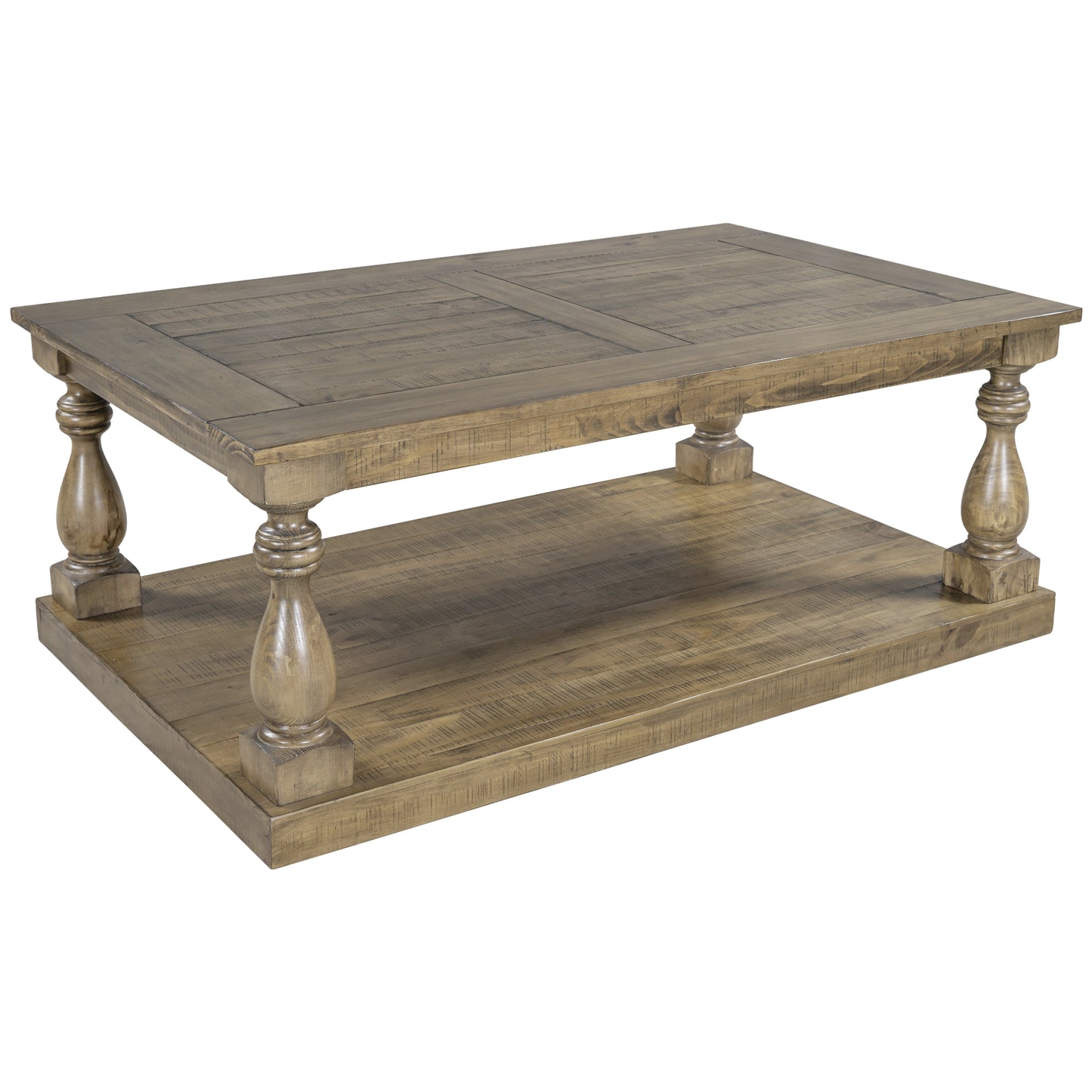 Coffee Table with Storage,Solid Pine Wood