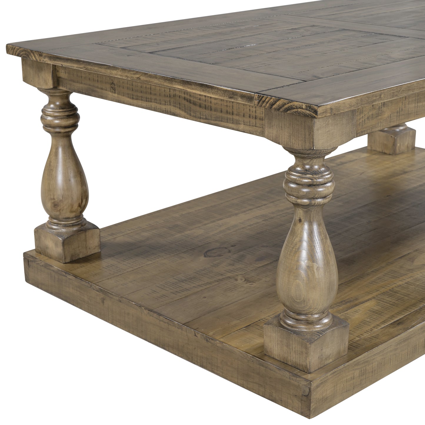 Coffee Table with Storage,Solid Pine Wood