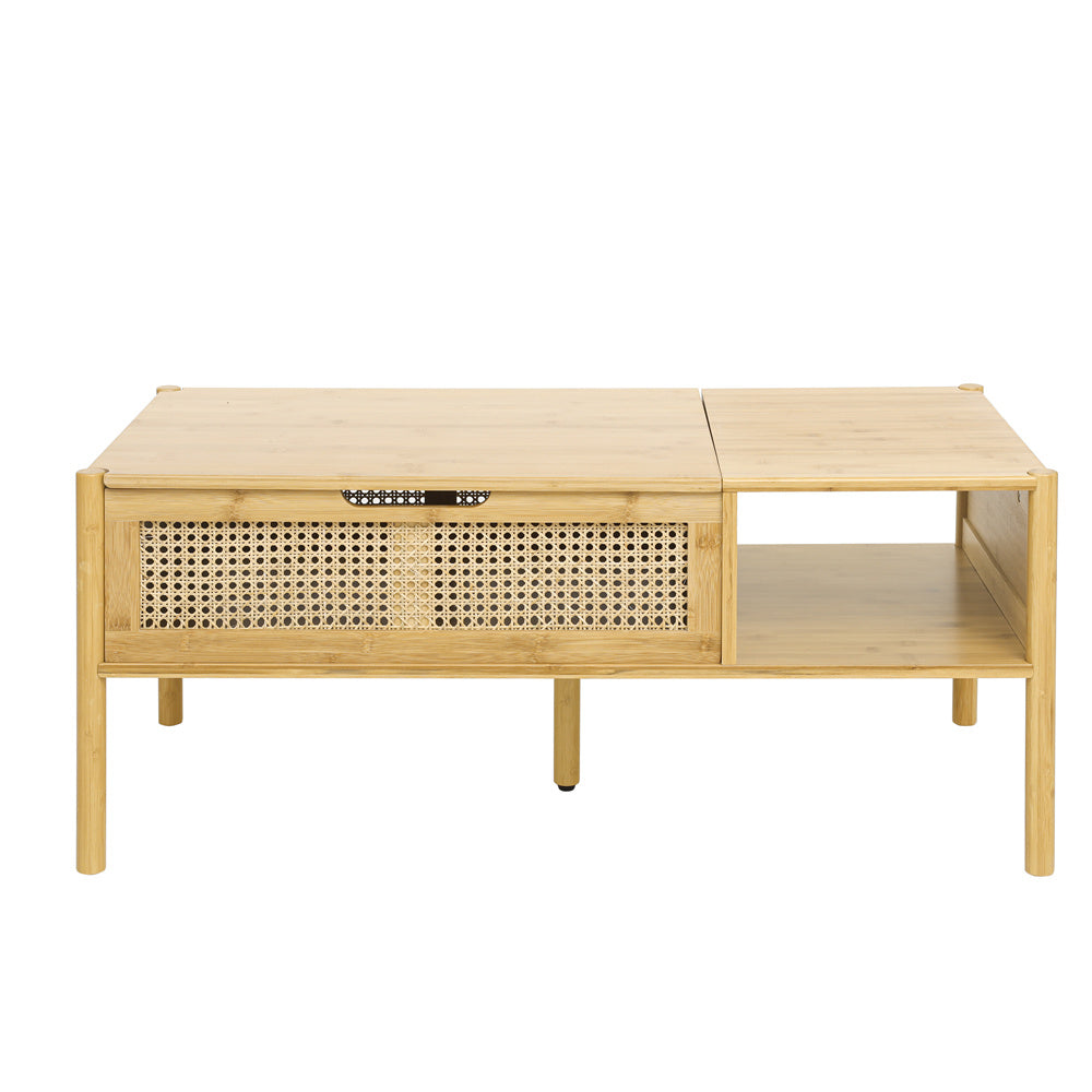 Coffee Table, Natural Bamboo and Rattan, for Living Room