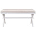 Wood Kitchen Upholstered Dining Bench, Beige+White