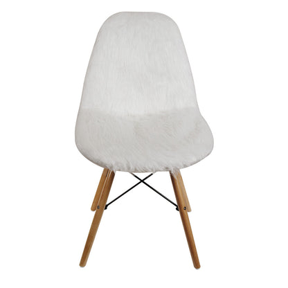 GIA White Fur Side Chair