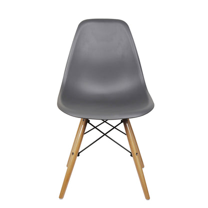 GIA Plastic Armless Chair Wood Legs-Dark Gray