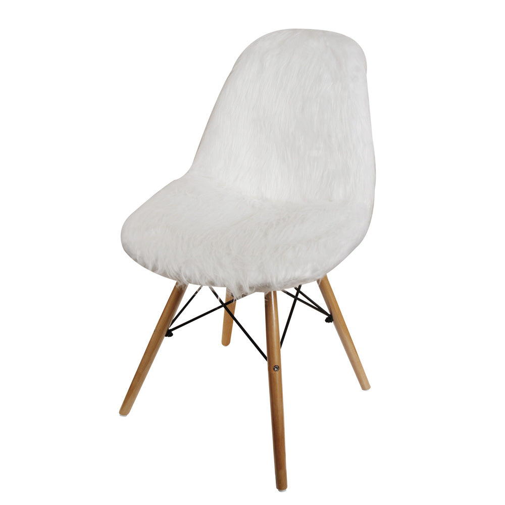 GIA White Fur Side Chair