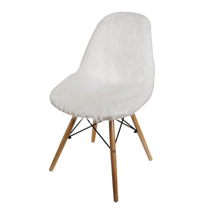 GIA White Fur Side Chair