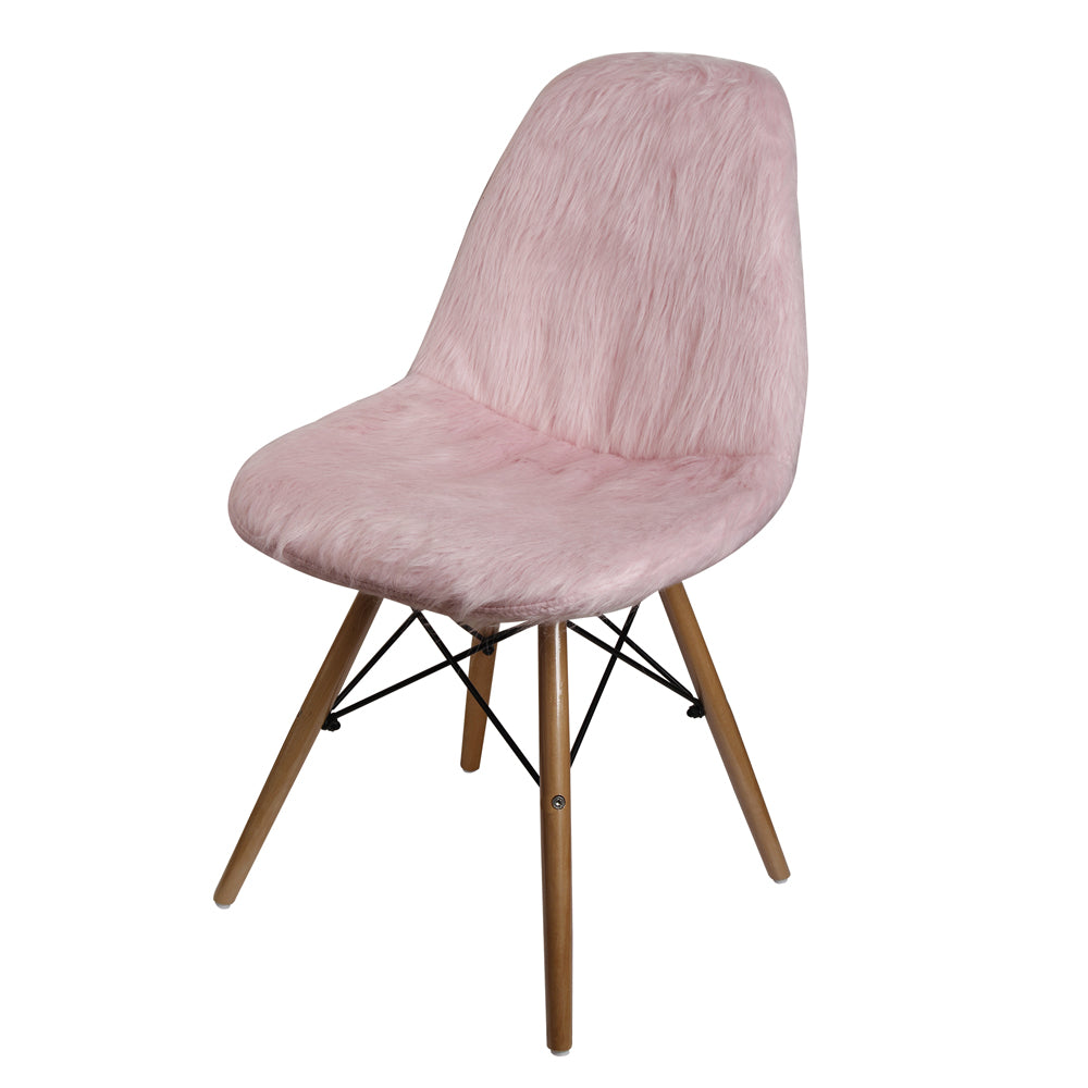 GIA Pink Fur Side Chair