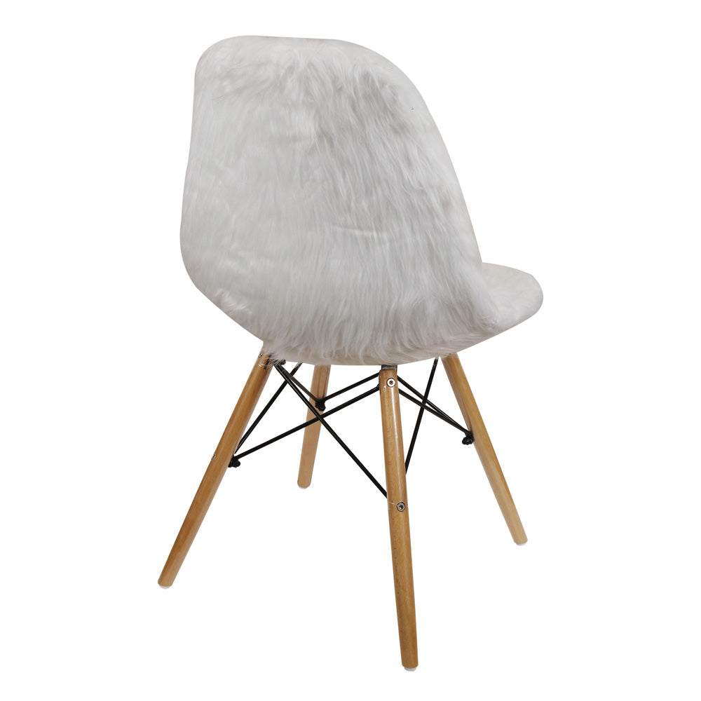 GIA White Fur Side Chair