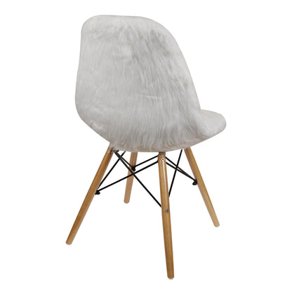 GIA White Fur Side Chair