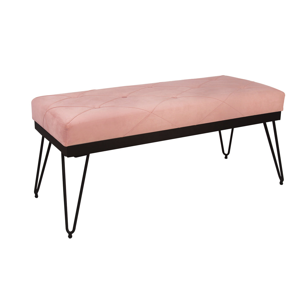Velvet Bed Bench - Pink