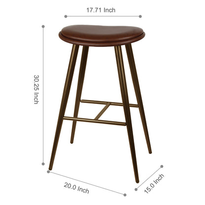 GIA 30 Inch Brown Saddle Seat Bar Stool