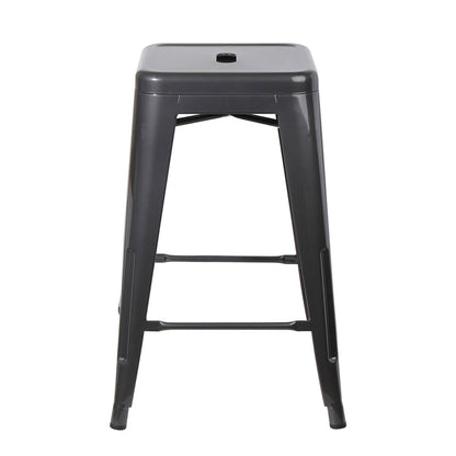 GIA Gun Gray Color 24 Inch Backless Metal Stool