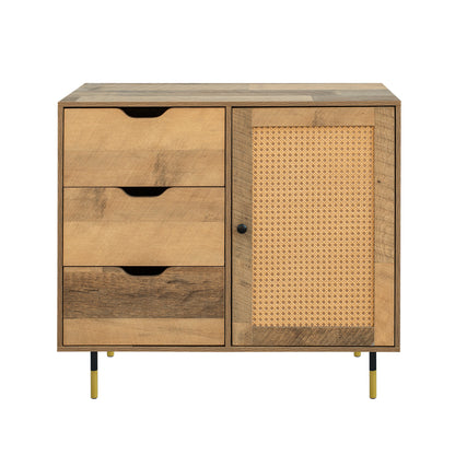 Rattan Sideboard Buffet Cabinet with 1 Door